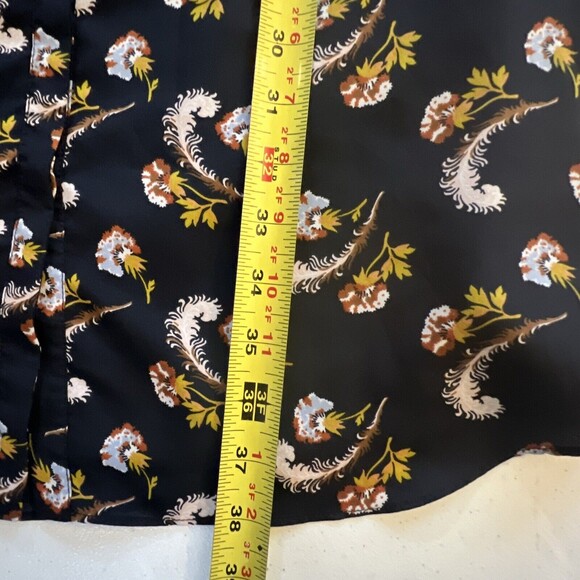 BANANA REPUBLIC Small Navy Long Sleeve Pleated Mandarin Dress Waist Pockets - Picture 9 of 16